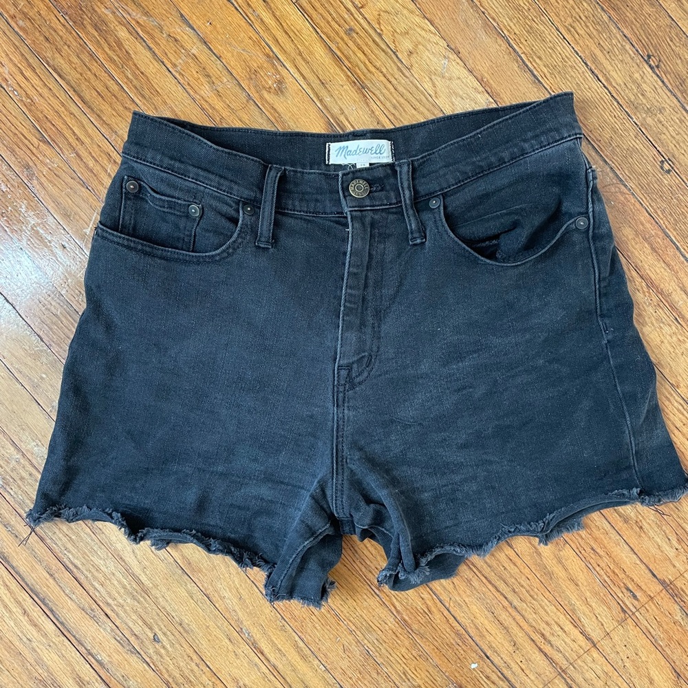 Madewell black denim shorts